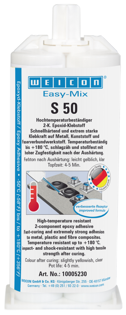 Easy-Mix S 50 Epoxy Adhesive | High-temperature resistant epoxy resin adhesive for fast repair and maintenance work