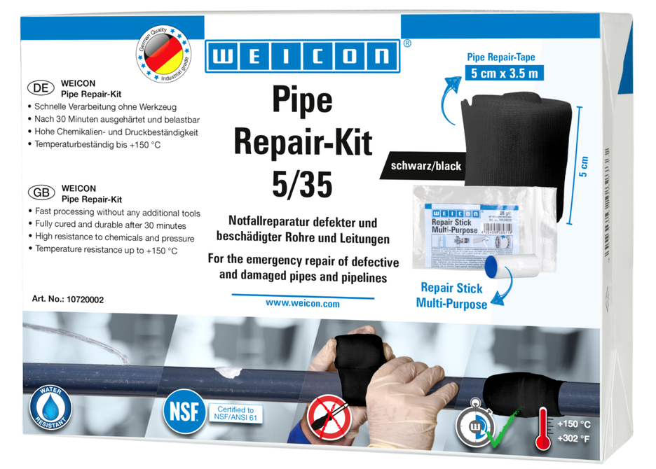 Pipe Repair-Kit | for emergency repairs on damaged pipes and lines, size M Pipe Repair-Kit | for emergency repairs on damaged pipes and lines, size M
