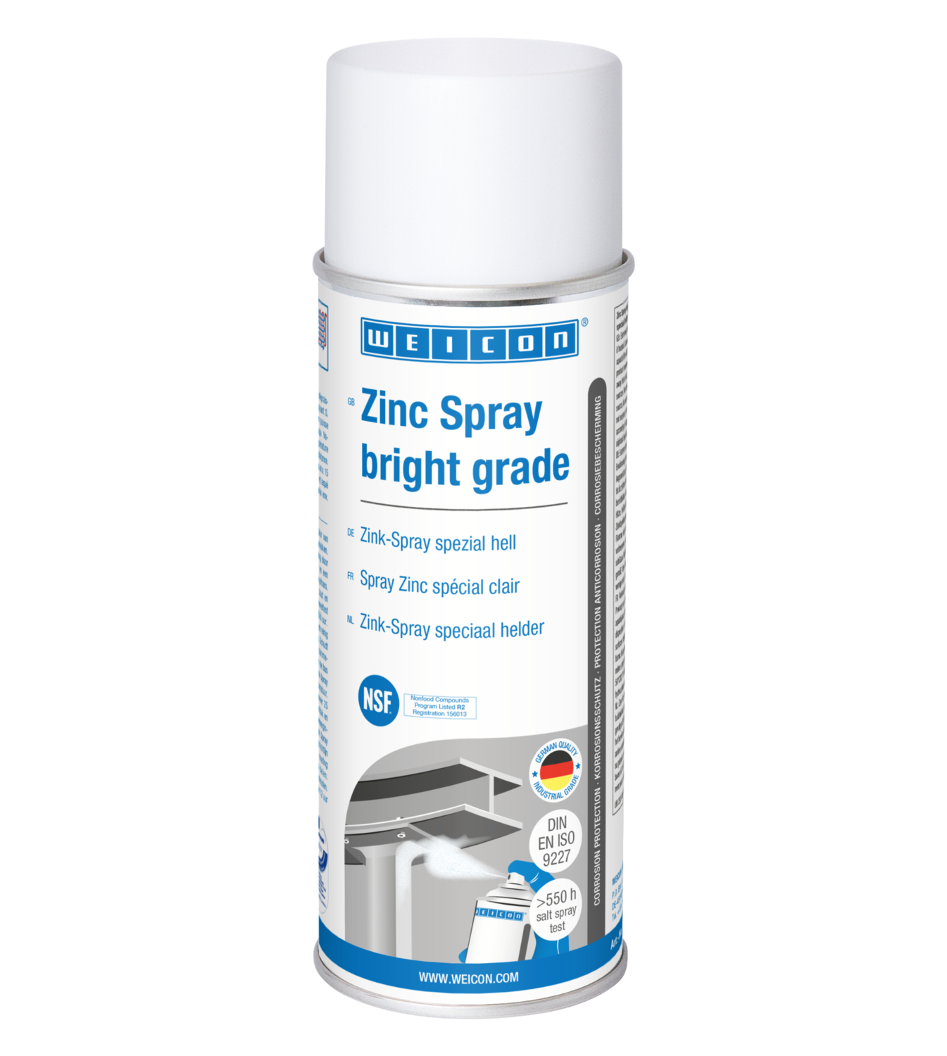 Zinc Spray bright grade | cathodic corrosion protection with approval for use in the food sector