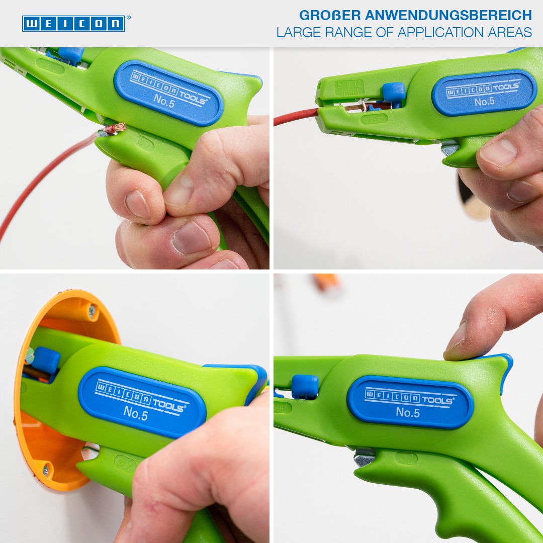 Wire Stripper No. 5 Green Line | Stripping tools made from up to 97% renewable raw materials I for all common stranded and solid conductors, working range 0,2 - 6,0 mm²