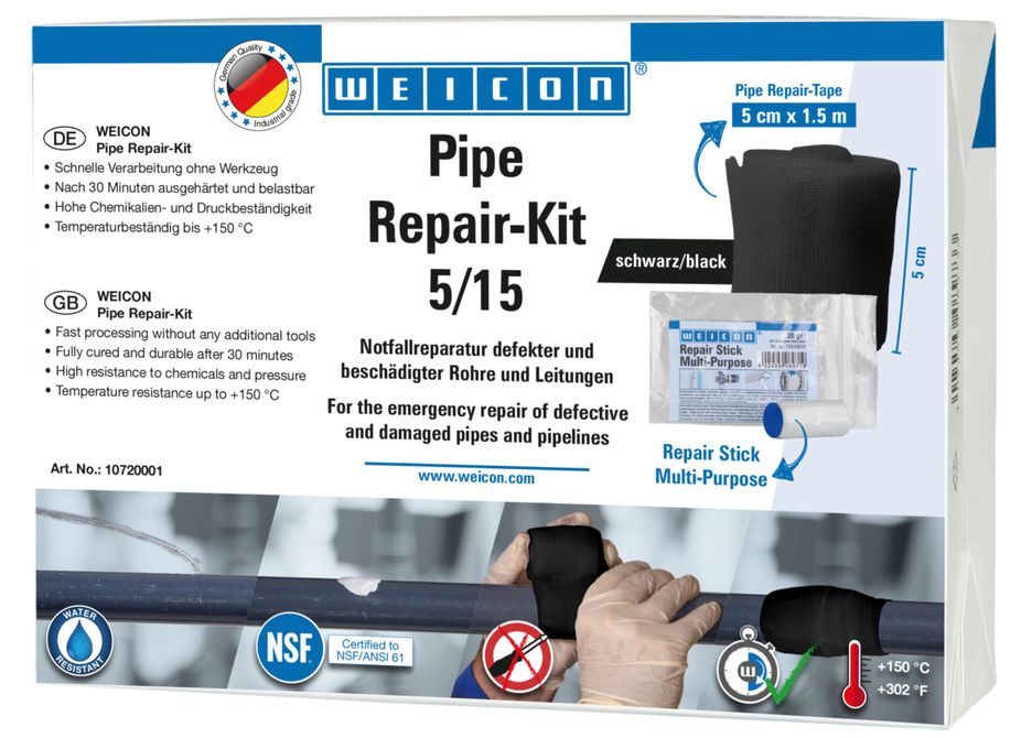 Pipe Repair-Kit | for emergency repairs on damaged pipes and lines, size M Pipe Repair-Kit | for emergency repairs on damaged pipes and lines, size M