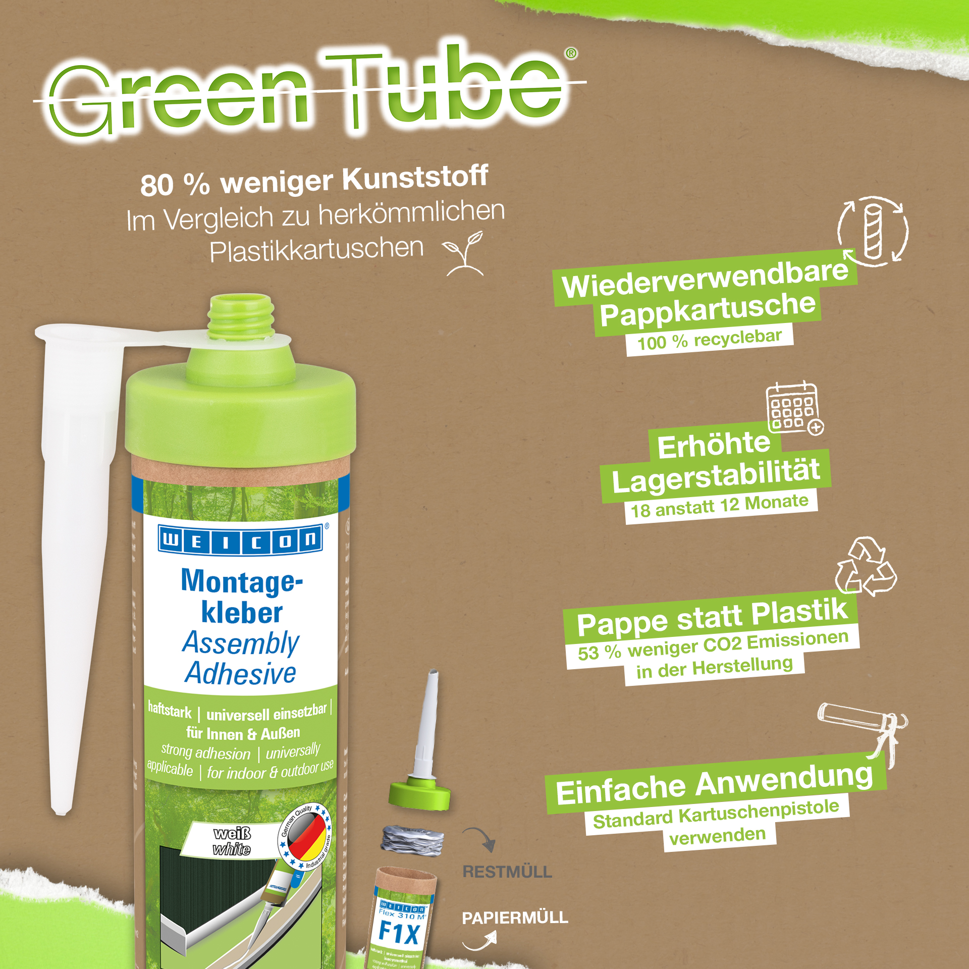 WEICON Green Tube Assembly Adhesive