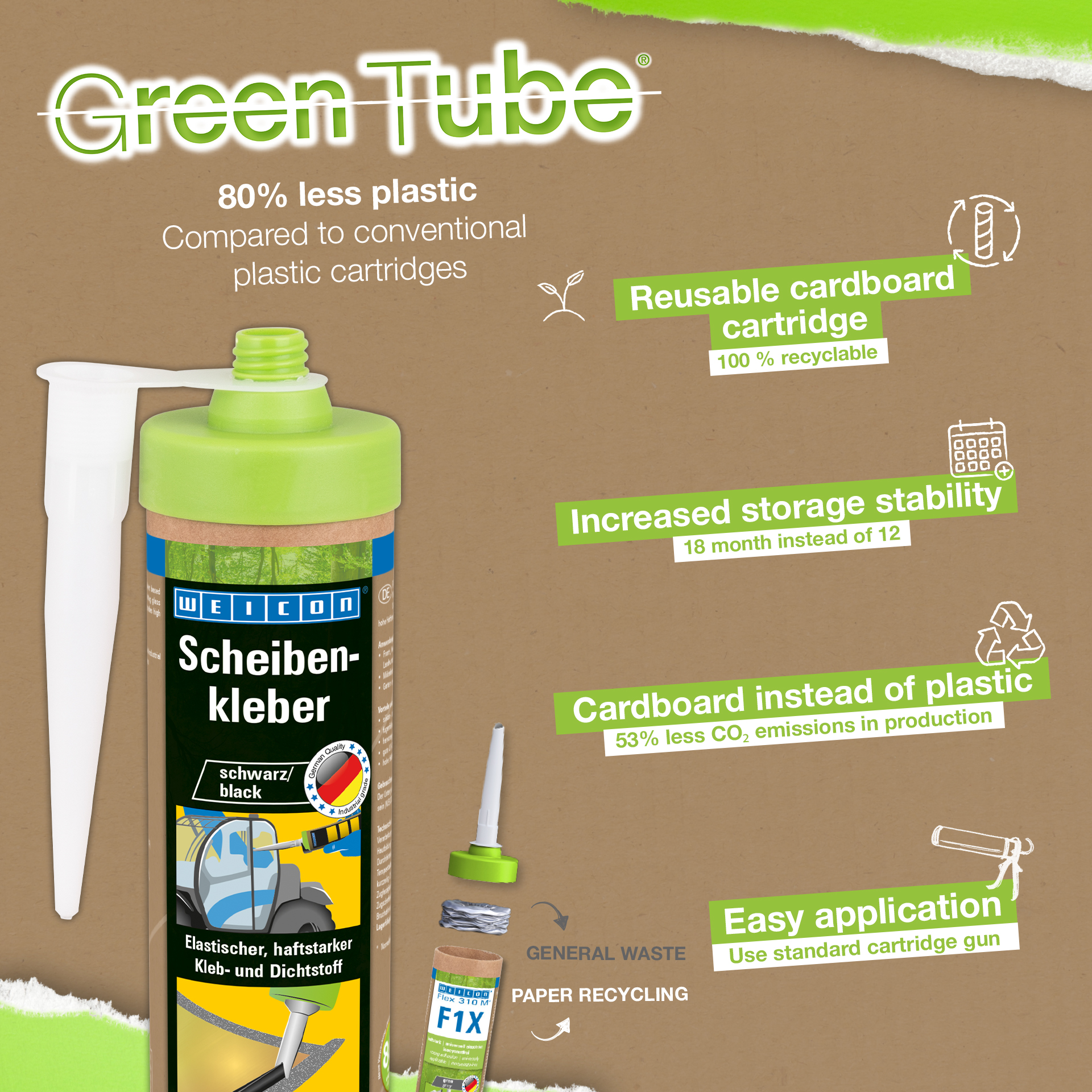 Windscreen Adhesive | for mounting glass and window panes, in Presspack packaging for fatigue-free working