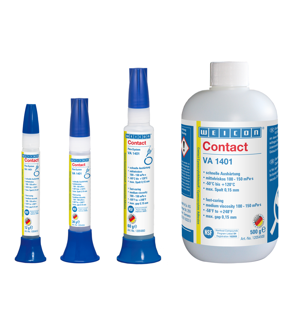 WEICON Contact VA 1401 Cyanoacrylate Adhesive | instant adhesive for fabric, foam rubber and large-pored elastomers