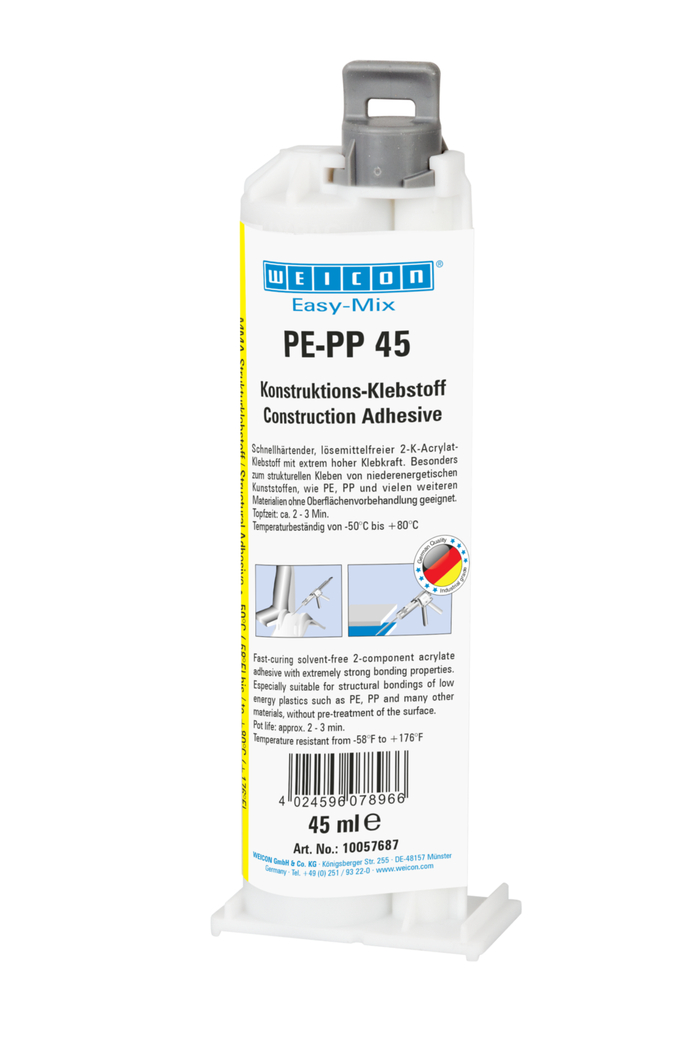Easy-Mix PE-PP 45 Structural Acrylic Adhesive | construction adhesive based on methyl acrylate for special plastics Easy-Mix PE-PP 45 Structural Acrylic Adhesive | construction adhesive based on methyl acrylate for special plastics