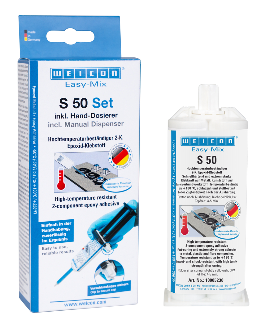 Easy-Mix S 50 Epoxy Adhesive | High-temperature resistant epoxy resin adhesive for fast repair and maintenance work