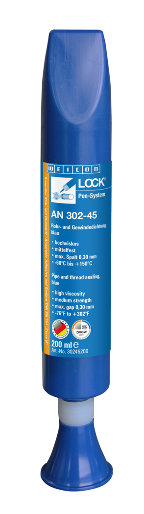 WEICONLOCK® AN 302-45 Pipe and thread sealing | for coarse threads, medium strength, with DVGW approval WEICONLOCK® AN 302-45 Pipe and thread sealing | for coarse threads, medium strength, with DVGW approval
