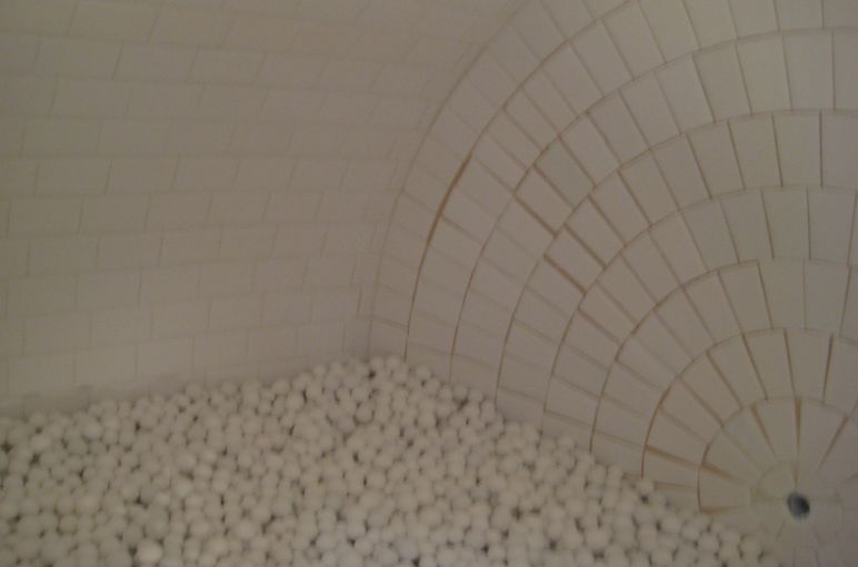 White mill from the inside