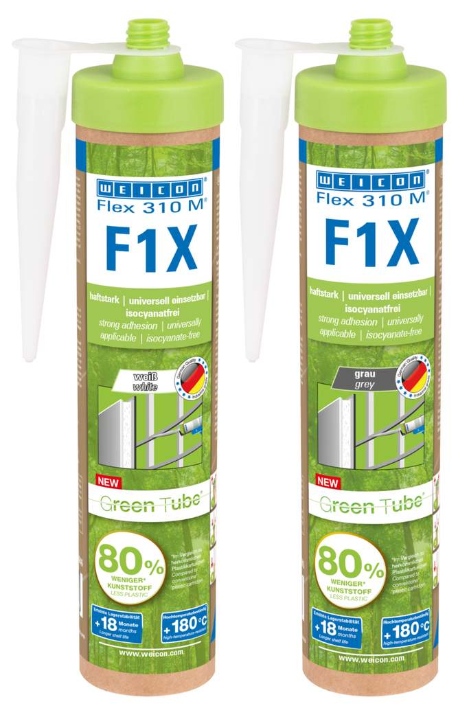WEICON Green Tube Flex 310 M F1X | MS polymer-based adhesive and sealant with very high initial adhesion, temperature-resistant up to 180°C