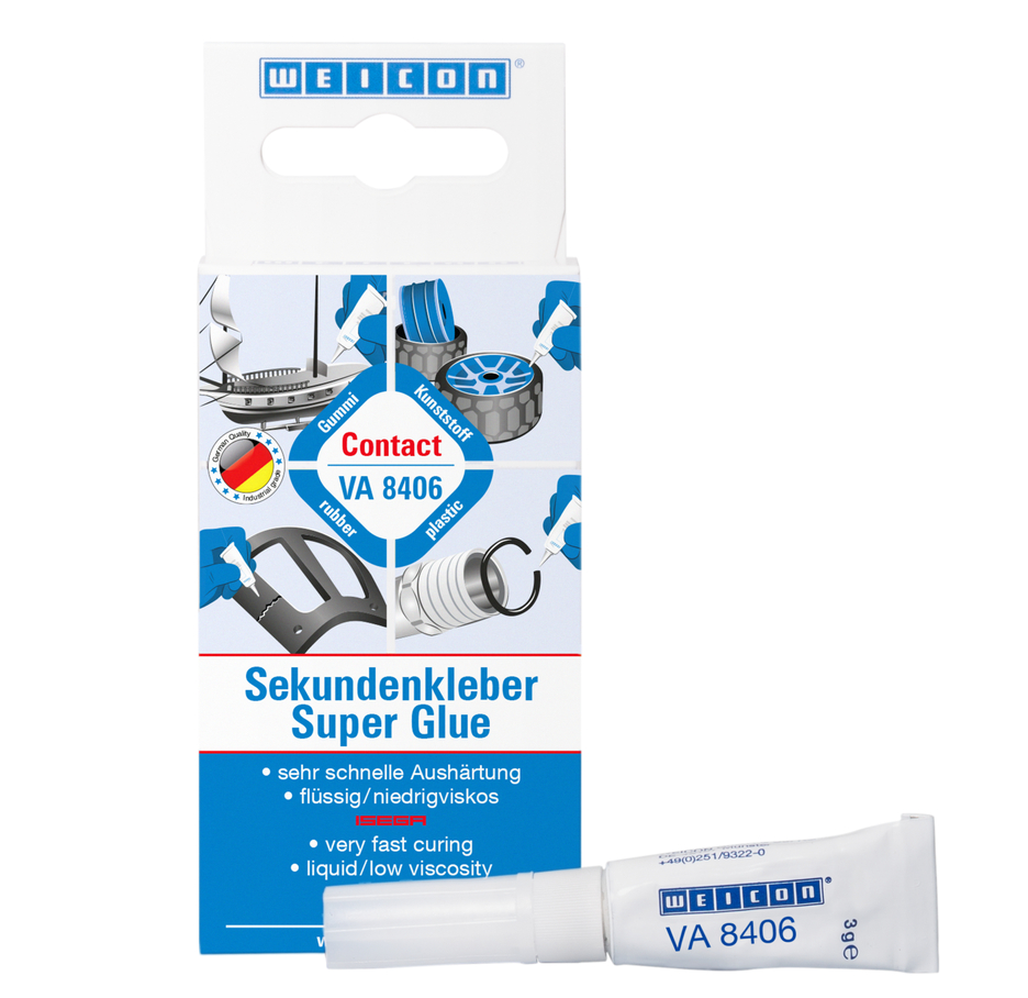 WEICON Contact VA 8406 Cyanoacrylate Adhesive | instant adhesive for quick fixing and bonding WEICON Contact VA 8406 Cyanoacrylate Adhesive | instant adhesive for quick fixing and bonding