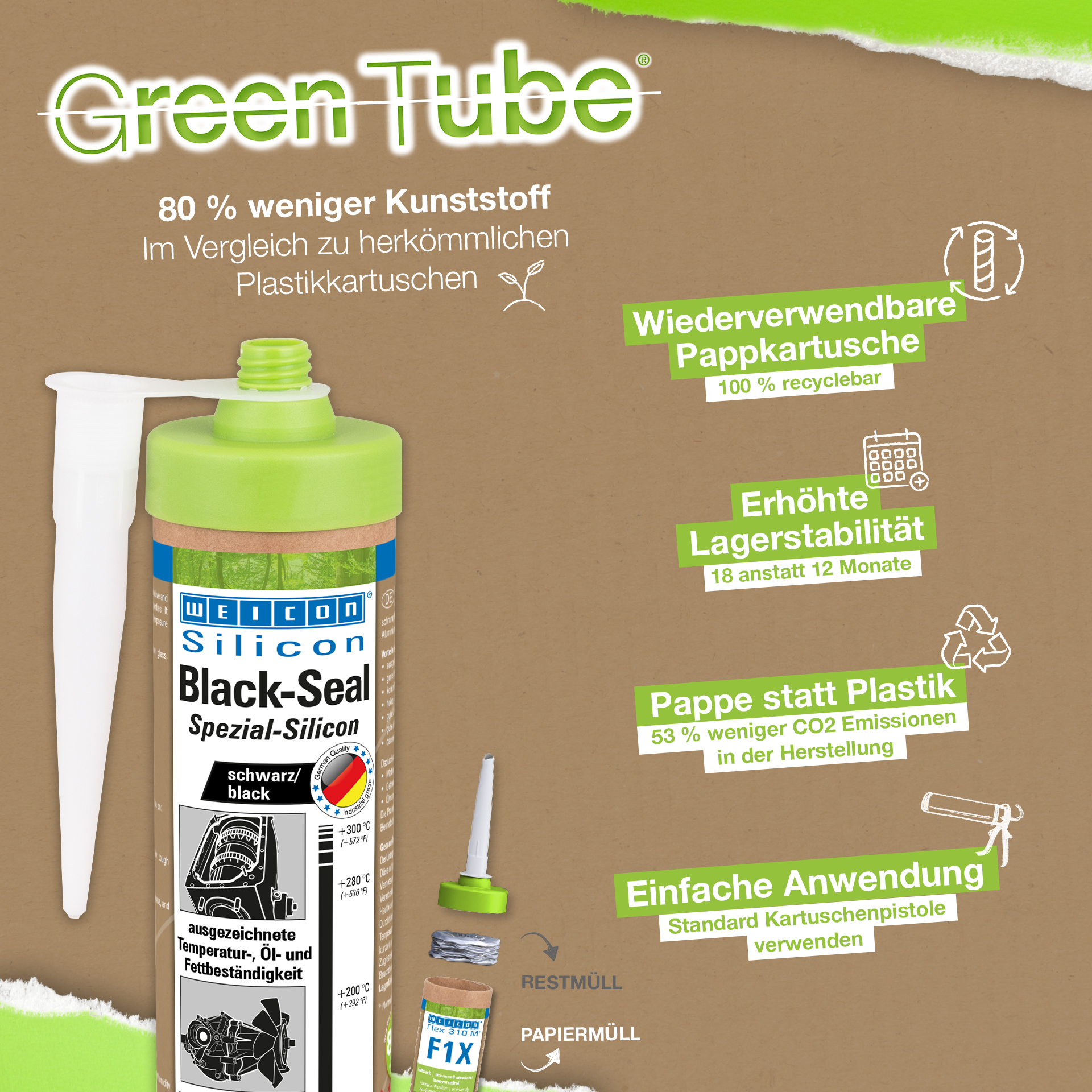 Black-Seal Special Silicone | permanently elastic sealant for oil- or grease-resistant areas
