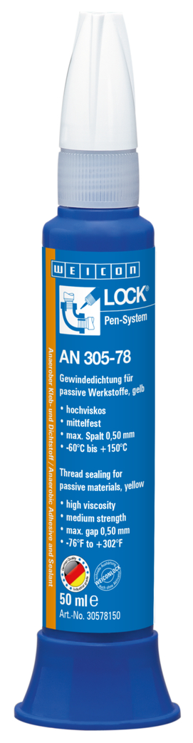 WEICONLOCK® AN 305-78 Pipe and thread sealing | for passive materials, medium strength, with drinking water approval WEICONLOCK® AN 305-78 Pipe and thread sealing | for passive materials, medium strength, with drinking water approval
