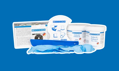 Urethane system on a blue background