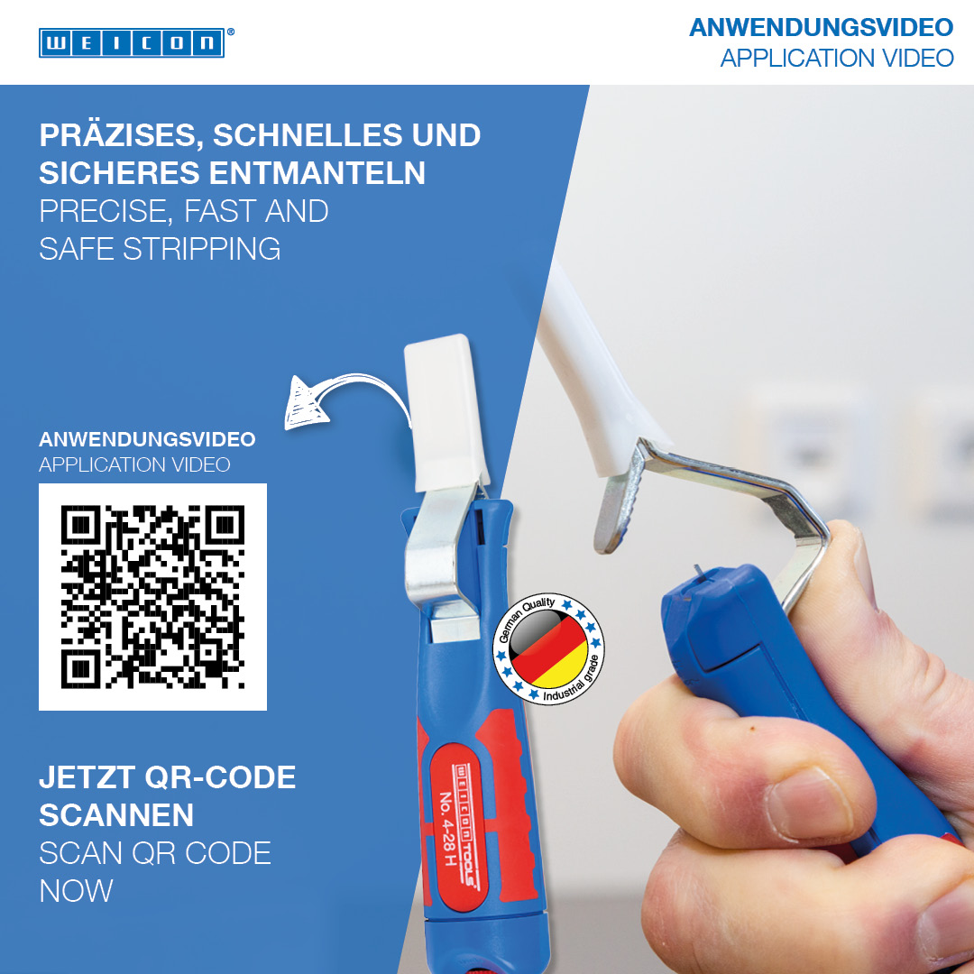Cable Stripper No. 4 - 28 H | with 2C handle including hook blade and protective cap, working range 4 - 28 mm Ø