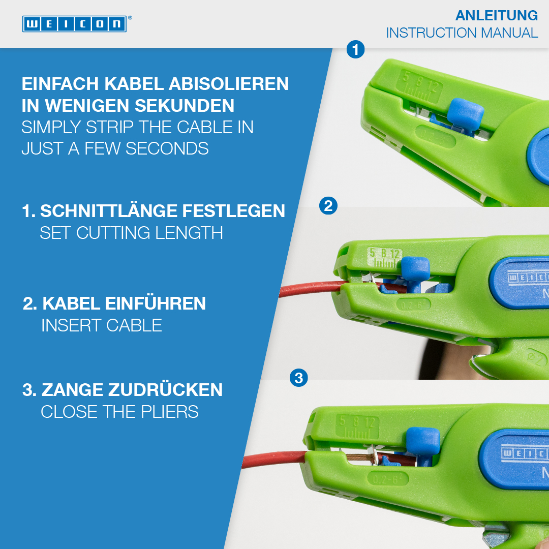 Wire Stripper No. 5 Green Line | Stripping tools made from up to 97% renewable raw materials I for all common stranded and solid conductors, working range 0,2 - 6,0 mm²